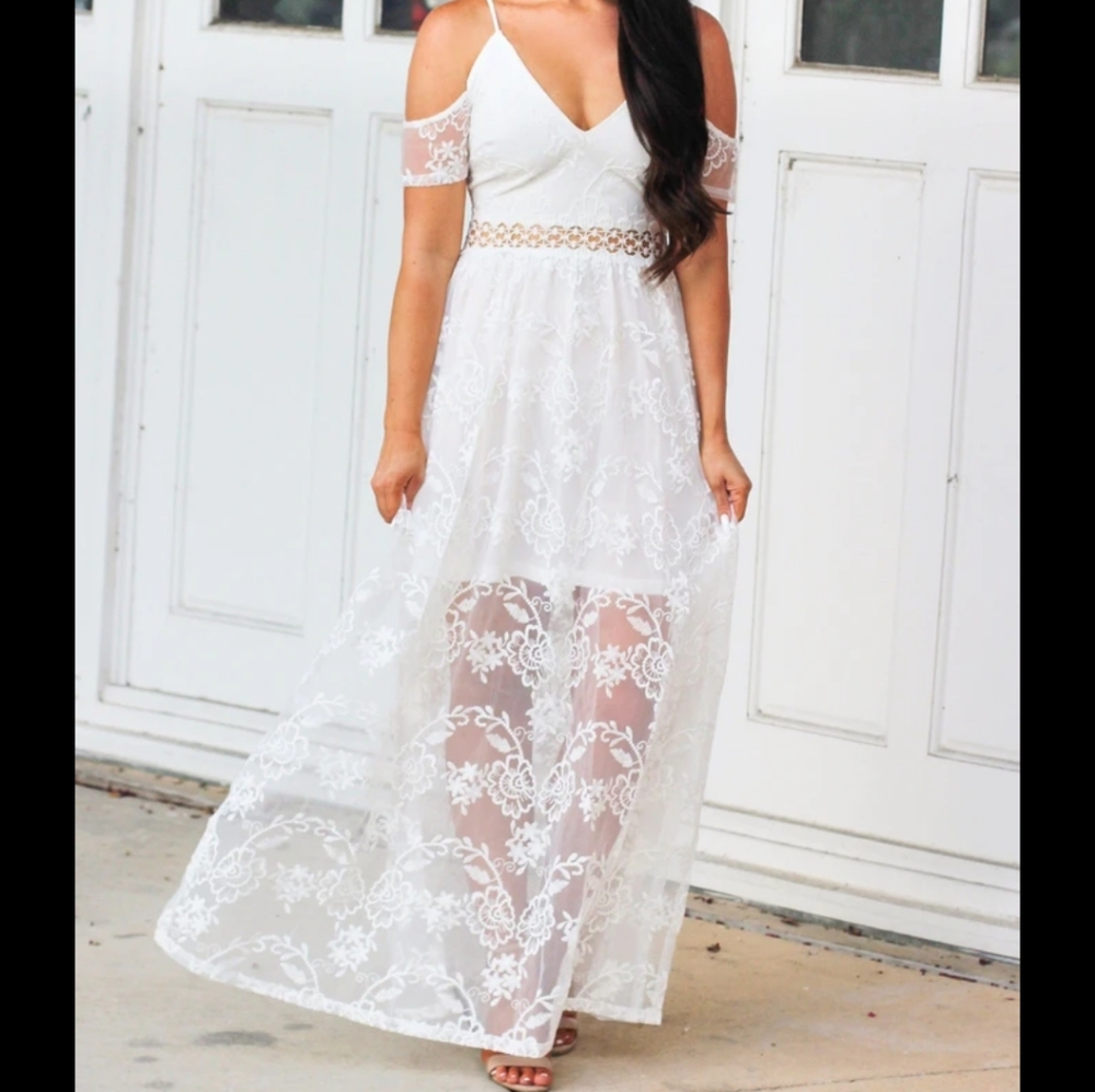 White Lace Maxi Dress